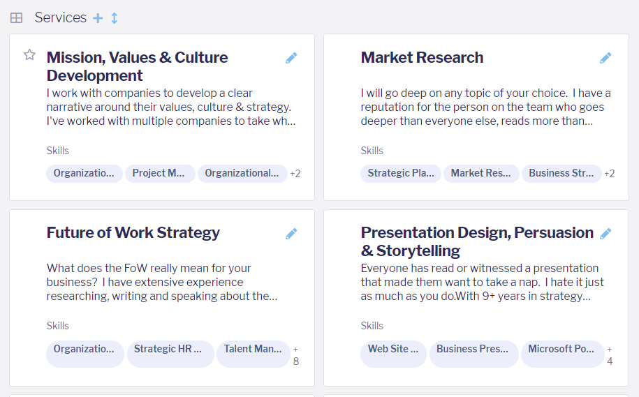 Catalant service listings