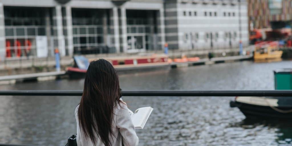 Person working at laptop
